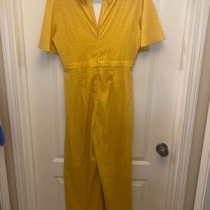 Jealous Tomato yellow Polkadot jumpsuit size L